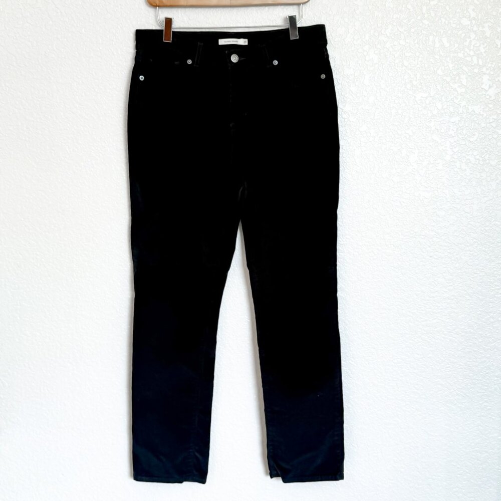 Levi's 724 Classic Straight Corduroy Jeans Size 29 Black Pants Mid Rise